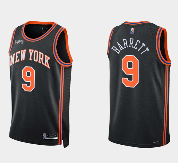 New Yok Knicks #8 Kemba Walker Black 75th Anniversary Stitched Swingman Basketball Jersey